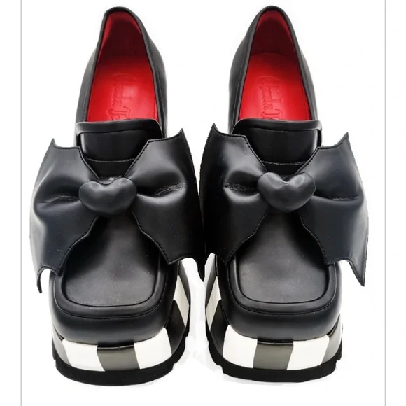 Black and White Platform Loafers - Picture 4 of 4